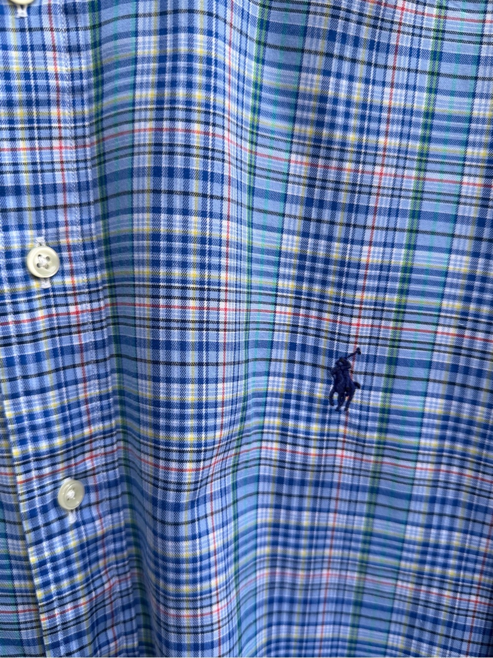 Polo Ralph Lauren Men’s XLT Light Blue Plaid Button-Down Long Sleeve Shirt P4 - Picture 6 of 7